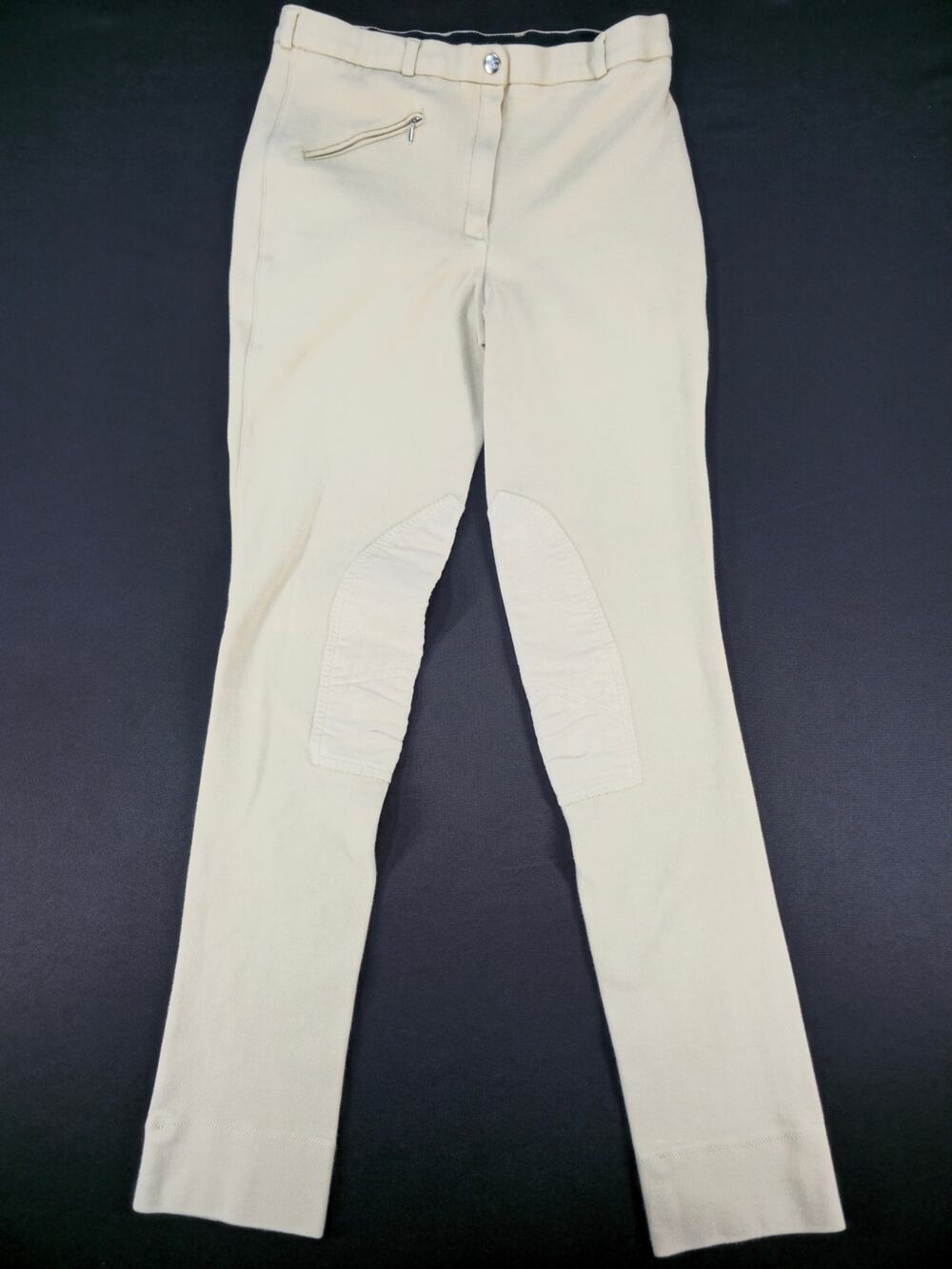 Vintage TuffRider Women's Front Zip Knee Patch Jodhpurs Breeches Tan Size 30